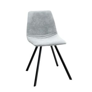 Set of 4 Retro Dining Chairs Stone Grey